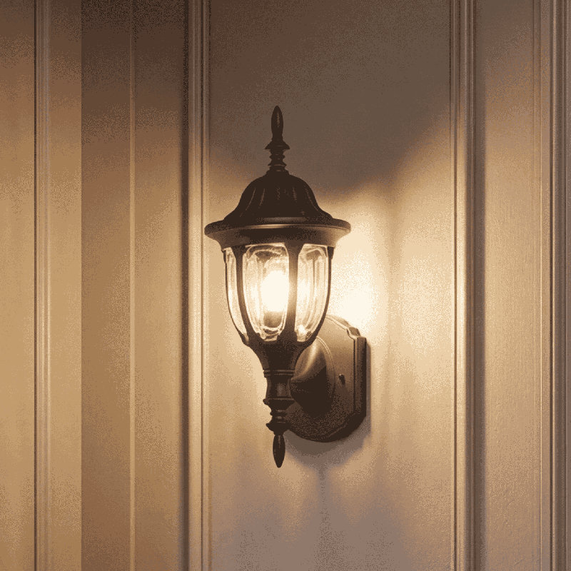 Okanagan Outdoor Wall Lantern in Black, Black