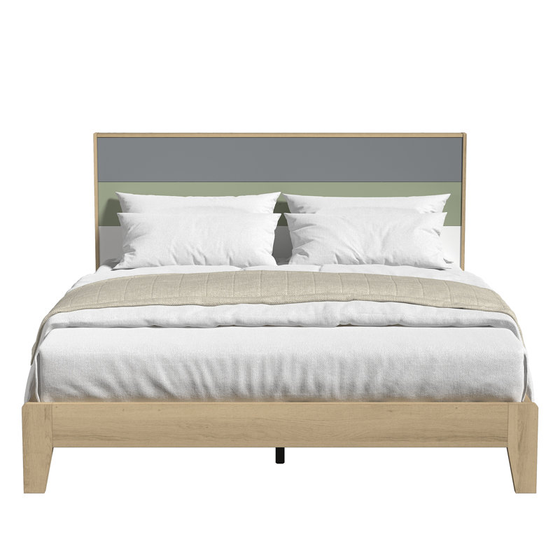 Allyannah Levison Platform Bed With Headboard, Queen, Black Oak