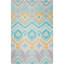 Tapis bleu / orange / blanc tissé à la machine Ikat-578219078