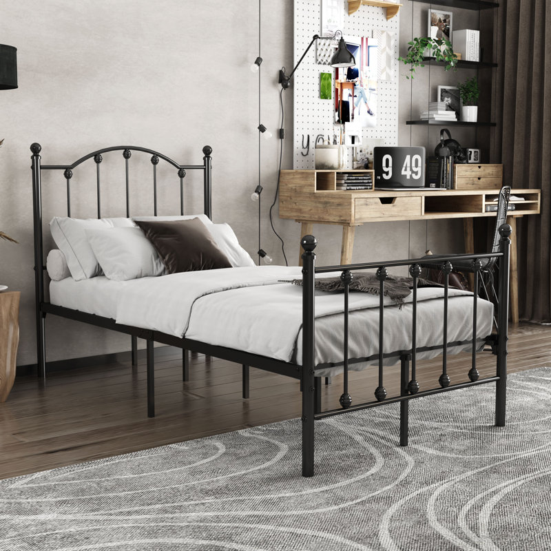 Chauvin Metal Platform Bed, Black, Twin