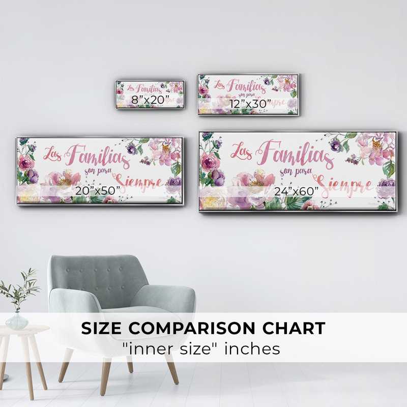 «Familyias Siempre», toile encadrée, H 20 po x l 50 po