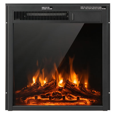 Symple Stuff 22.5'''' Electric Fireplace Heater Inserts Recessed Ultra Thin Log Flame 1500w