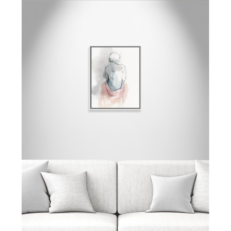 «Pastel Woman I» par Isabelle 7, reproduction d'art, H 21,5 po x l 17,5 po x P 2 po, Toile blanche encadrée