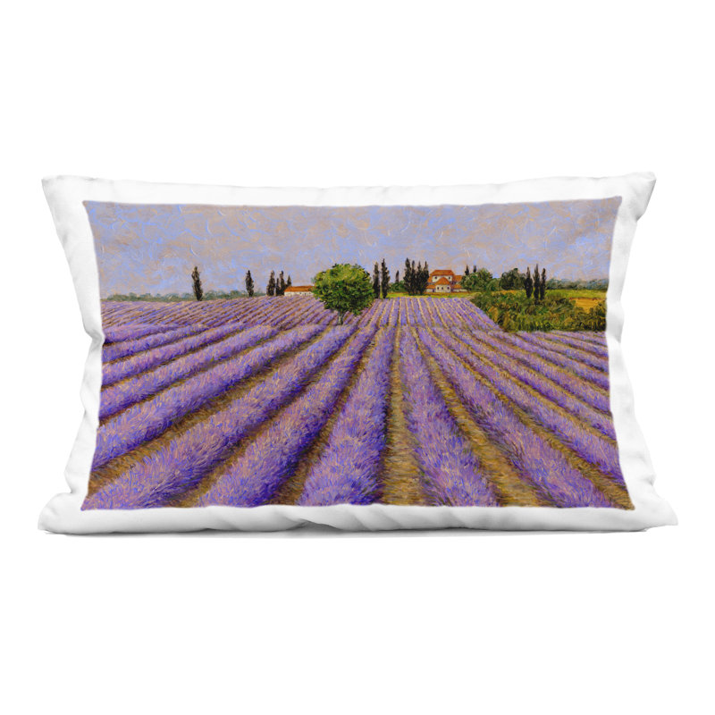 Coussin décoratif lavande Fields Farmland par Tim Coffey