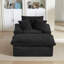 Canapé 51,77 pouces avec siège à compression simple et confort moderne avec repose-pieds unique, chaise longue pour salon, chambre à coucher, appartement, bureau, noir