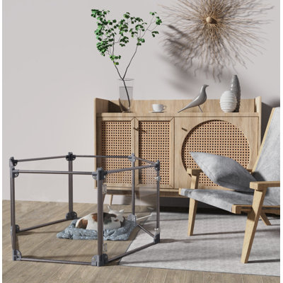 Clear Dog Pen, Transparent Pet Pen, Adjustable 6-Panel Playpen