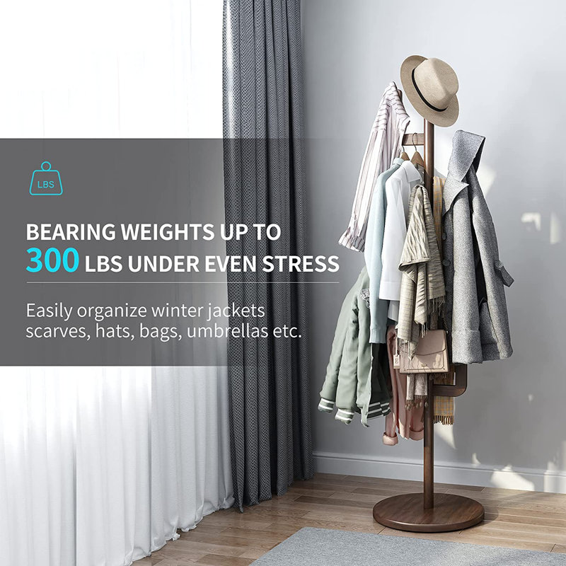 Wooden Freestanding Coat Rack, Tree-Style Coat Stand