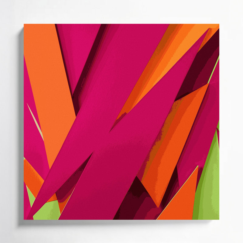Art abstrait sur toile, formes abstraites rouges 19, H 8 po x l 8 po