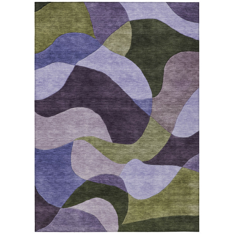 Machine Washable Indoor/Outdoor Jocelyn ACN2141 Abstract Rug, Rectangle 3' x 5'