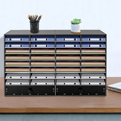 32 Compartments Adjustable Literature Organizer
