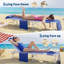 Ensemble de 2 chaises longues réglables pour patio avec trou pour le visage - 5 positions - 3-en-1 chaises pliantes avec table d'appoint - Textilene robuste - Coussin amovible - Capacité de 330 lb - Bleu marine