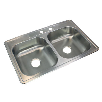 Évier de cuisine à double cuves l 33 po x l 22 po
