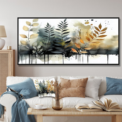 «Wildflowers Tropical Blossoms With Ferns II», art mural encadré de fougères