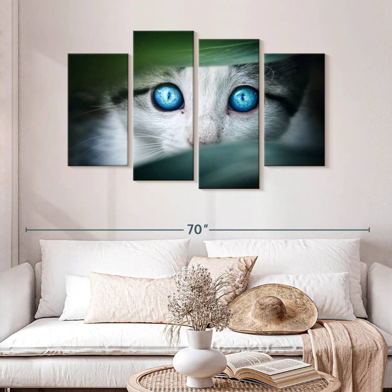 Chat aux yeux de cristal Brampt, H 32 po x l 52 po