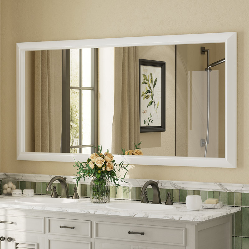 Miroir mural Amara, Blanc mat, 60 po x 30 po