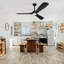 42'' Black Ceiling Fan with LED lights with Remote APP-88202007-88202012