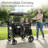 4-Seater Foldable Wagon Stroller with Canopy and Adjustable Handle for Kids, Green-125330864
