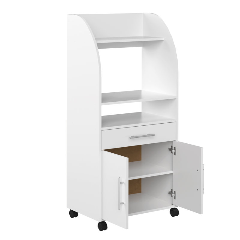 Seyma Wood Kitchen Cart, White