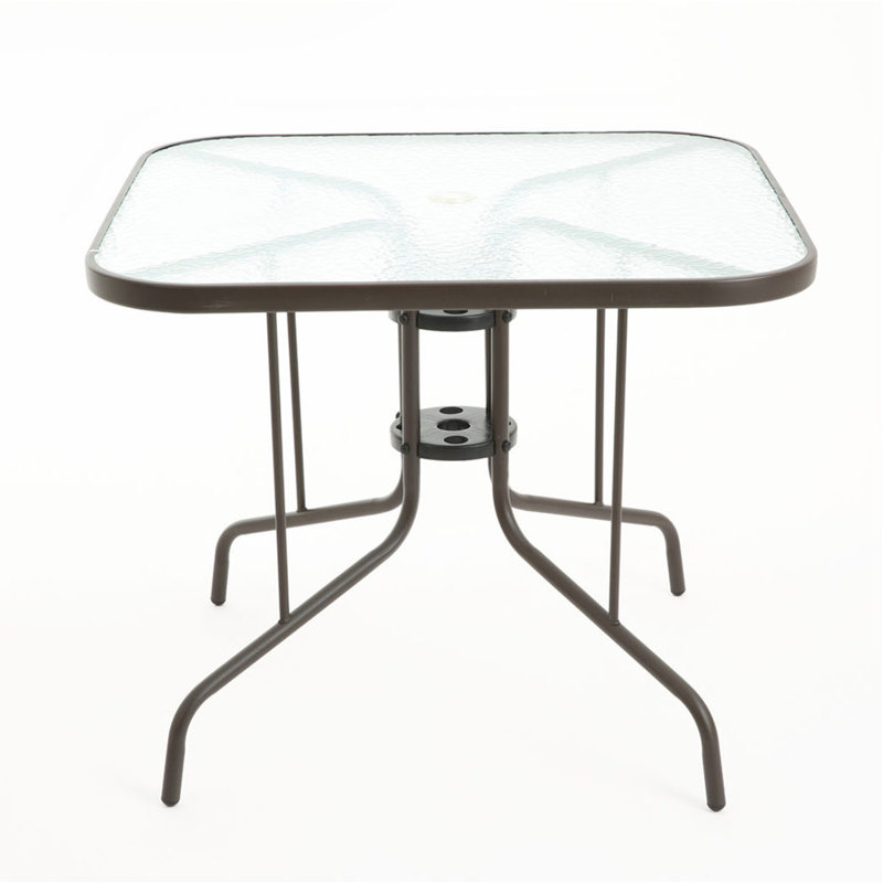 Table carrée d'extérieur en métal l 35,43 po x P 35,43 po