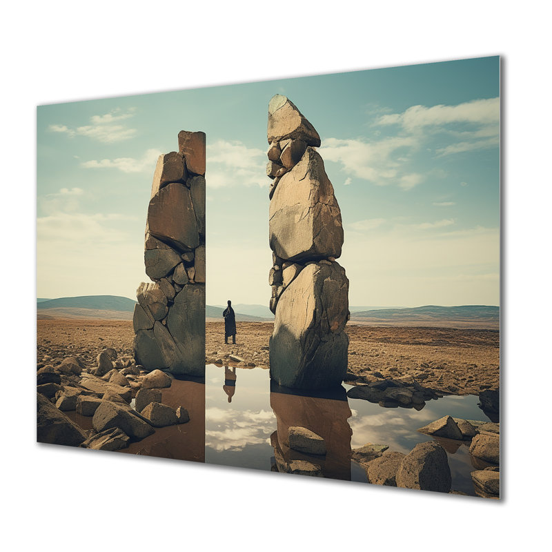 Surreal Gate Into Surreal Space II - Surrealism Metal Wall Art, 12" H x 20" W x 1" D