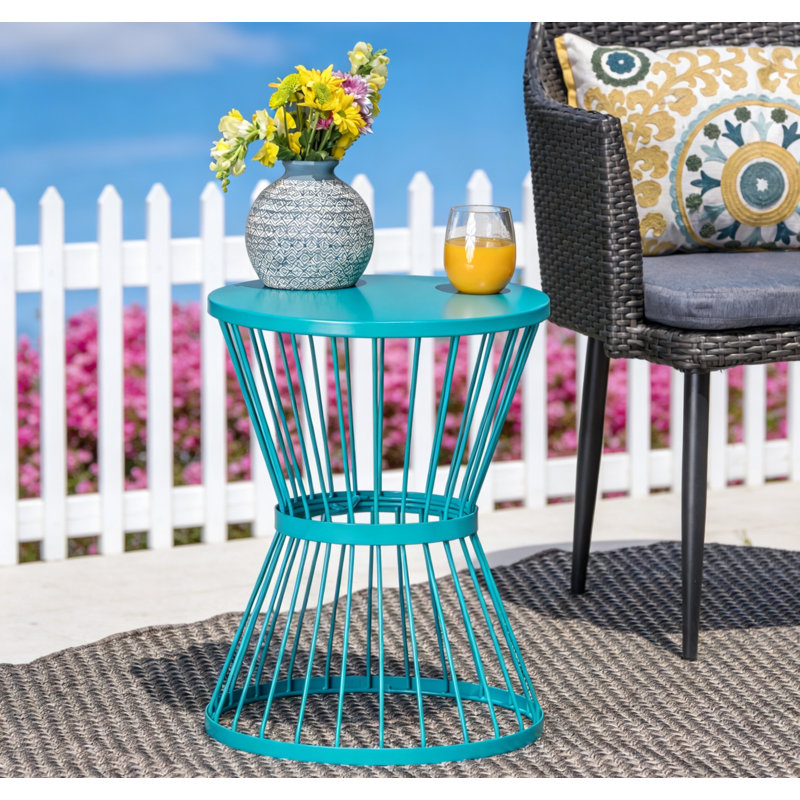 16" Stainless Steel Side Table ,red, Teal