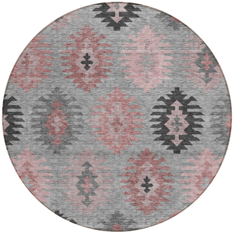 Tapis rond lavable intérieur / extérieur 8 pi Southwestern