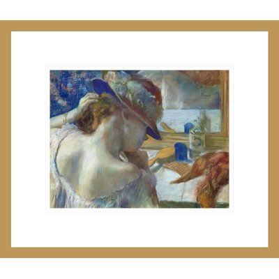 «In Front of the Mirror» par Edgar Degas, impression giclée sur cadre