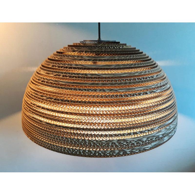 Gabe 1 - Light Brown Dome Pendant, 26cm H x 55cm W x 55cm D