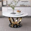 Table de salle à manger ronde 53 po 53 po avec plateau tournant à 360 ° lisse et résistant aux taches et à la chaleur, design minimaliste moderne pour la salle à manger, la cuisine, le coin-repas et l'espace compact (table seulement)