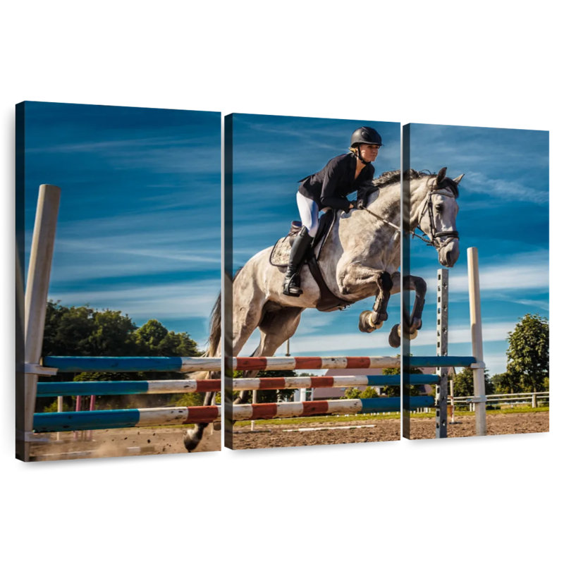 Sireci Equestrian In Action, 24" H x 38" W