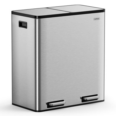 60L Compartment Bins Step On Multi-Compartment Rubbish & Recycling Bin