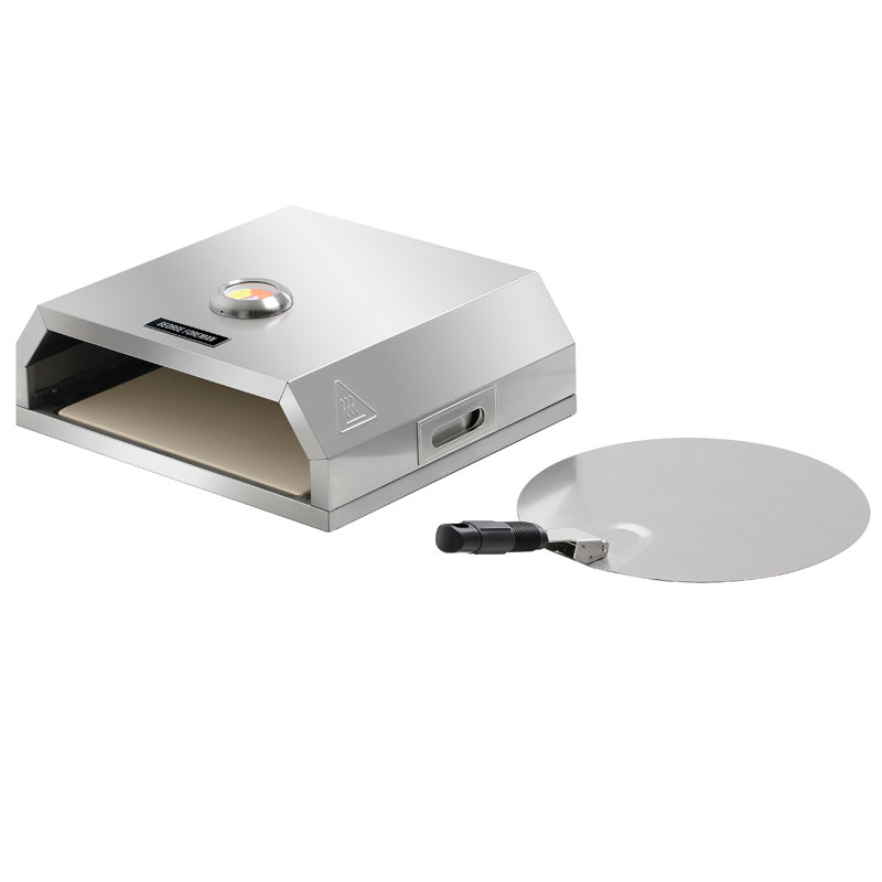 George Foreman GFPO1SSPC BBQ Grill Top Pizza Oven with Paddle in Stainless Steel