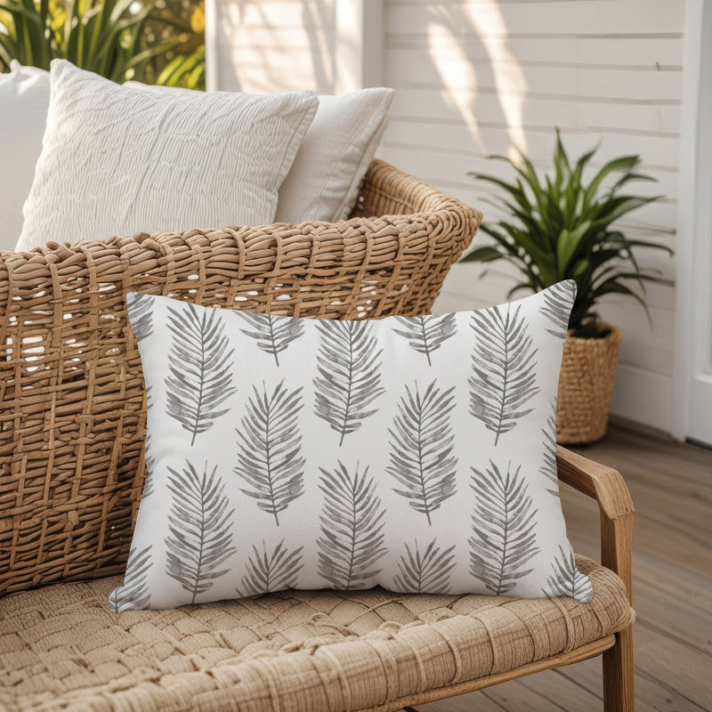 Outdoor Rectangular Pillow Cover & Insert, Gray