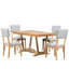 Ensemble de table de salle à manger rustique 5 pièces avec 4 chaises rembourrées, table de salle à manger rectangulaire 59 po-696182552