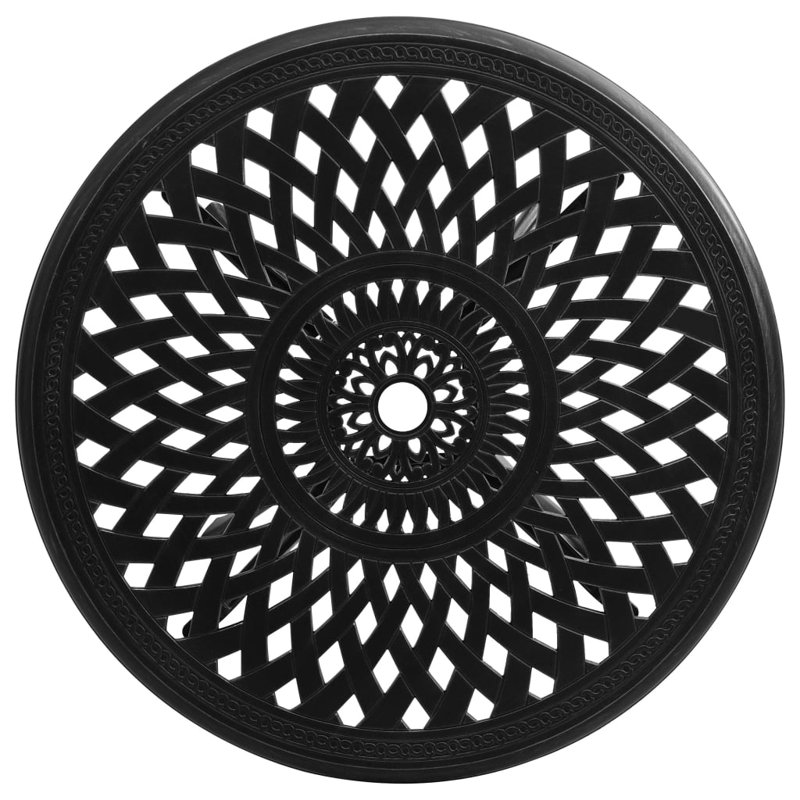 Dungannon Round Outdoor Dining Table, 72cm H x 78cm W x 78cm L, Black