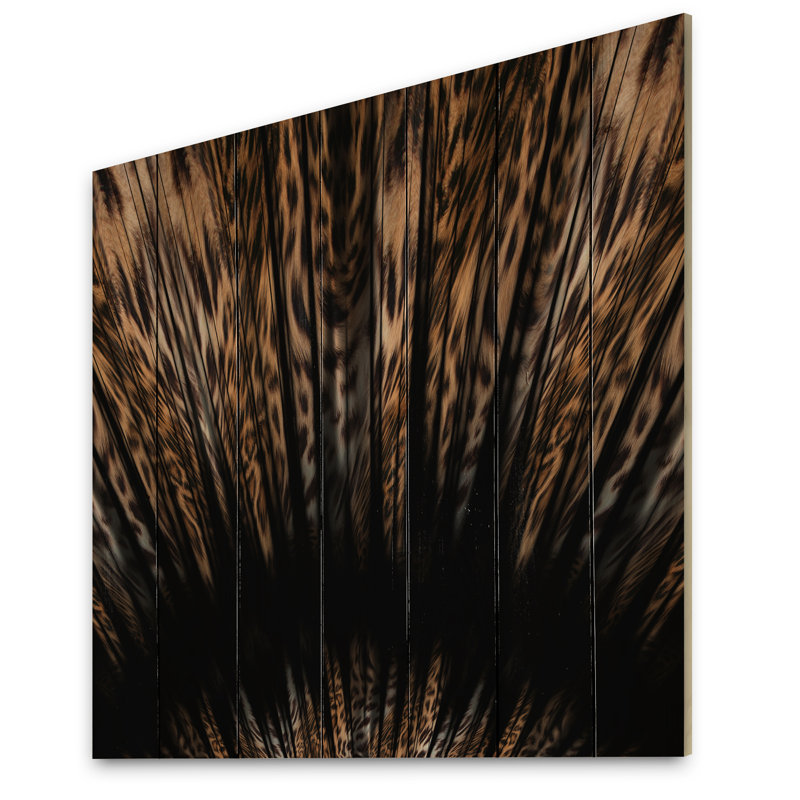 Peau de léopard - Panneaux d'art mural en bois moderne - Bois de pin naturel, H 16 po x l 16 po x P 1 po