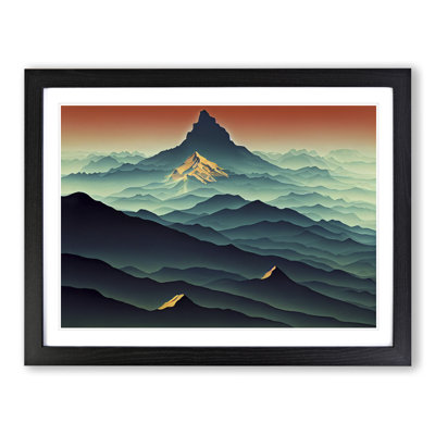 Dynamic Mountain Sunset - Single Picture Frame Painting