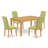 7 Piece Dining Room Furniture Set Consist of a Rectangle Dining Table and 6 Limelight Linen Fabric Upholstered Chairs, Oak-234254070-234254071-167708014