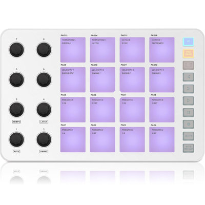 Contrôleur midi M-WAVE - Pad USB Bluetooth - 16 Pads de batterie, 8 boutons, rechargeable, compatible DAW