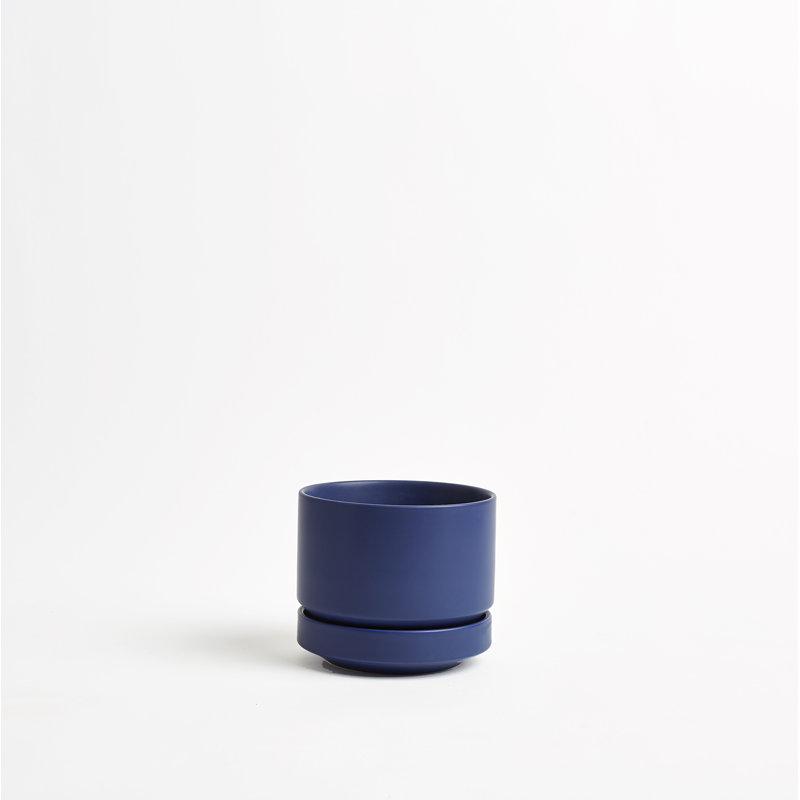 Pot à fleurs en céramique Byer, H 4,25 po x l 5 po x P 5 po, Bleu