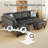 3-Piece Flannel Sectional Sofa-1288810903-1288810897