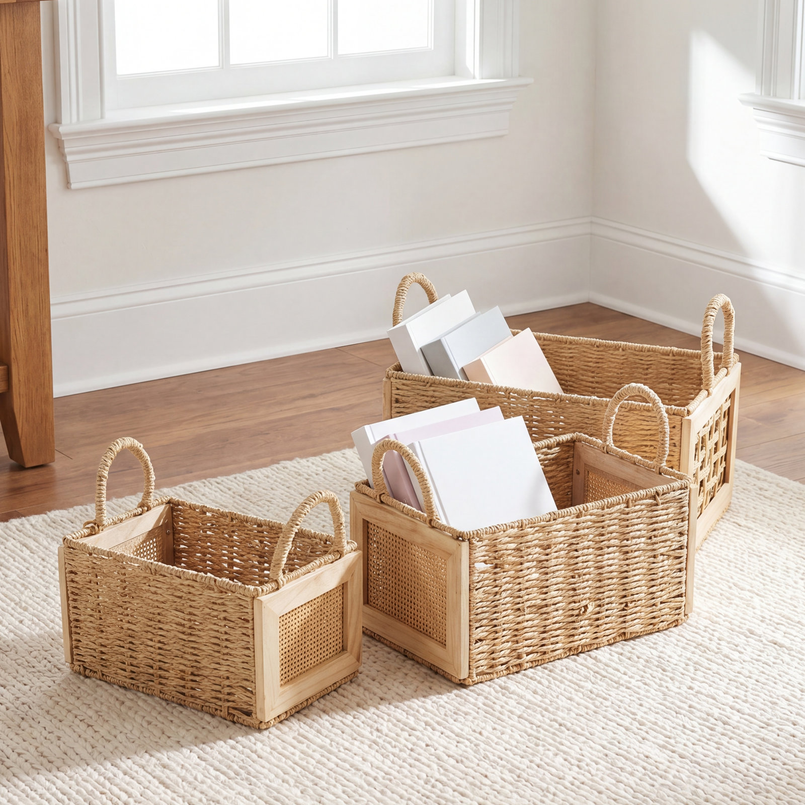 Handwoven Rattan Storage Bin