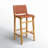 Markus Teak Wood Woven Leather Seat and Back Bar Stool with Beam Footrest-1241040558