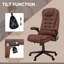 Chaise de bureau de massage à haut dossier avec 6 points de vibration, fauteuil chauffant inclinable en cuir avec accoudoirs et télécommande-130146007