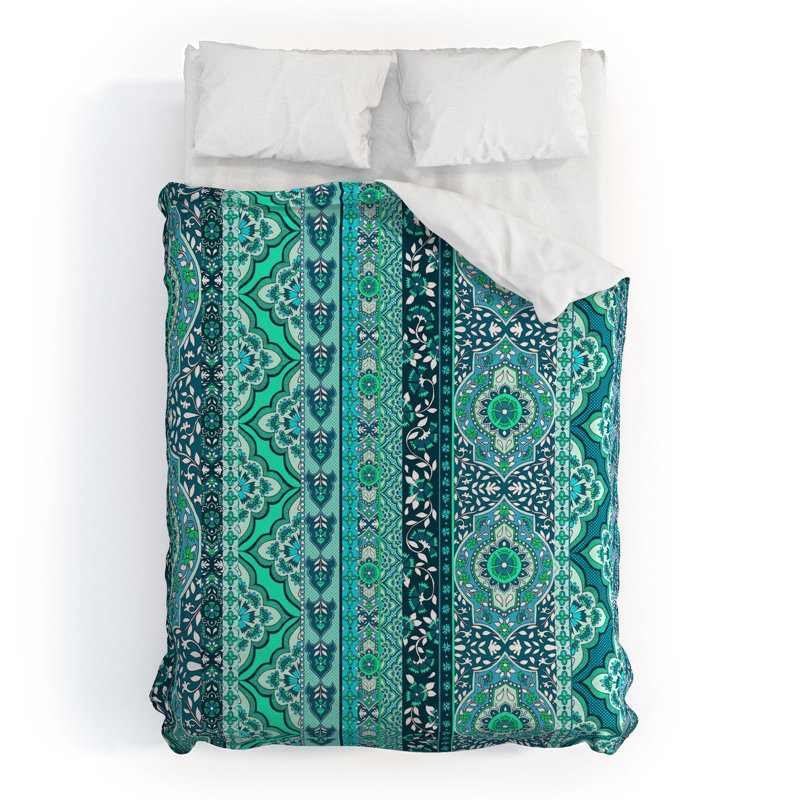 Farah Stripe Damask Duvet Cover, Queen Duvet Cover