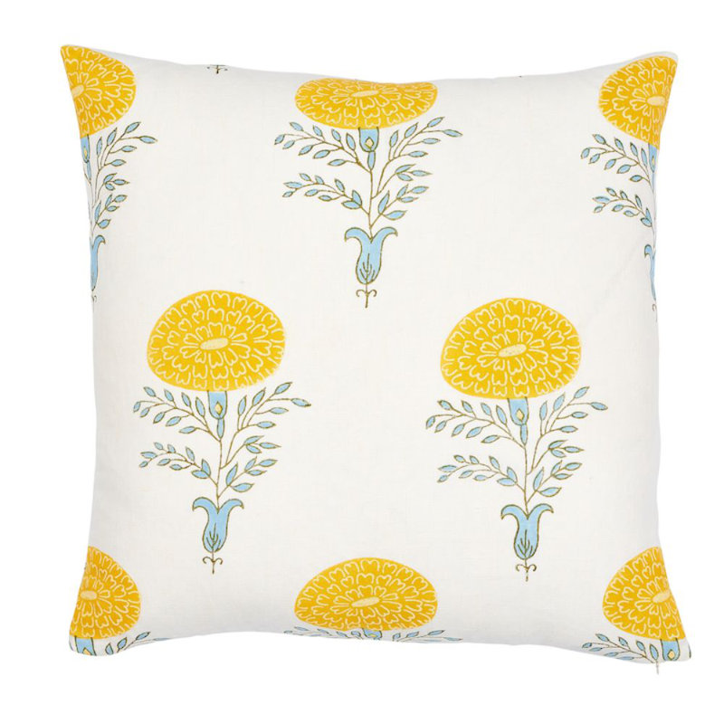 Schumacher x Molly Mahon Marigold Pillow, Yellow