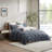 Luxurious Navy 3 Piece Cotton Quilt Set - Anti-microbial King-122941305