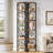 6-Tier Industrial Corner Shelf, Rustic Wood and Metal Storage Rack-1847905262