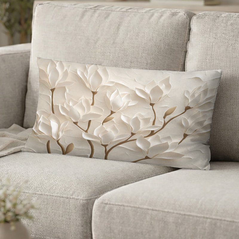 Coussin décoratif à motif de paysage - Magnolia Tree Glow II, H 12 po x l 20 po