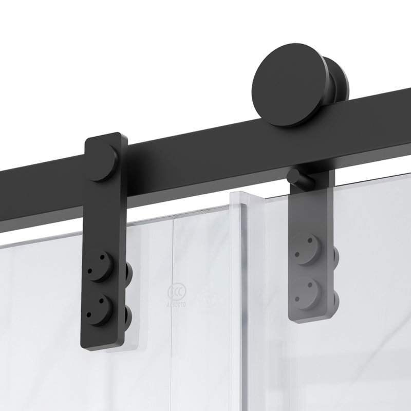 Porte de douche coulissante simple sans cadre l 60 po x H 76 po | Verre trempé amélioré de 0,31 po (8 mm) | Quincaillerie en acier inoxydable | Sécuritaire, résistant à l'explosion, transparent et élégant, robuste et durable